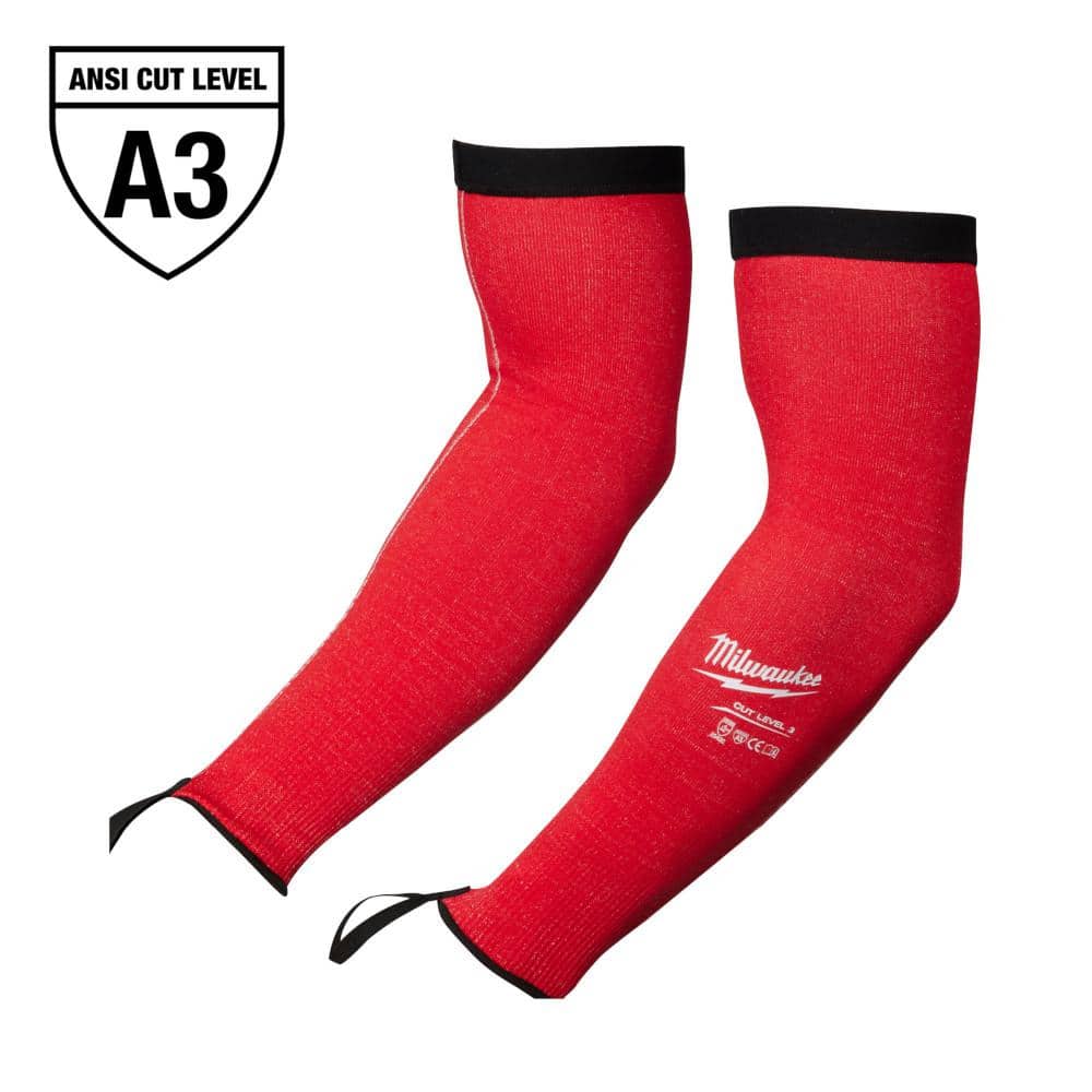 Milwaukee 18 in. Red 4-Way Stretch Cut 3 Resistant Protective Arm Sleeves
