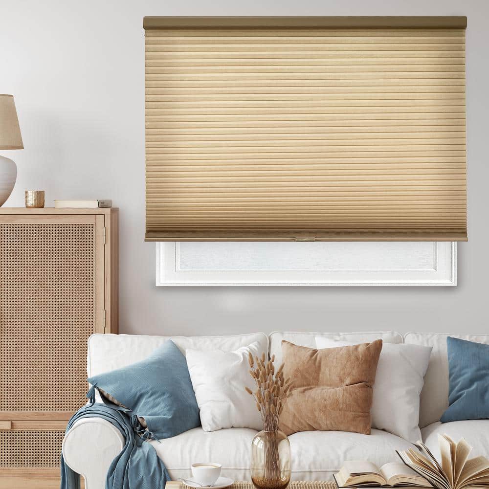 Cut-to-Size Morning Croissant Cordless Light Filtering Privacy Cellular Shades 30 x 64 in. L