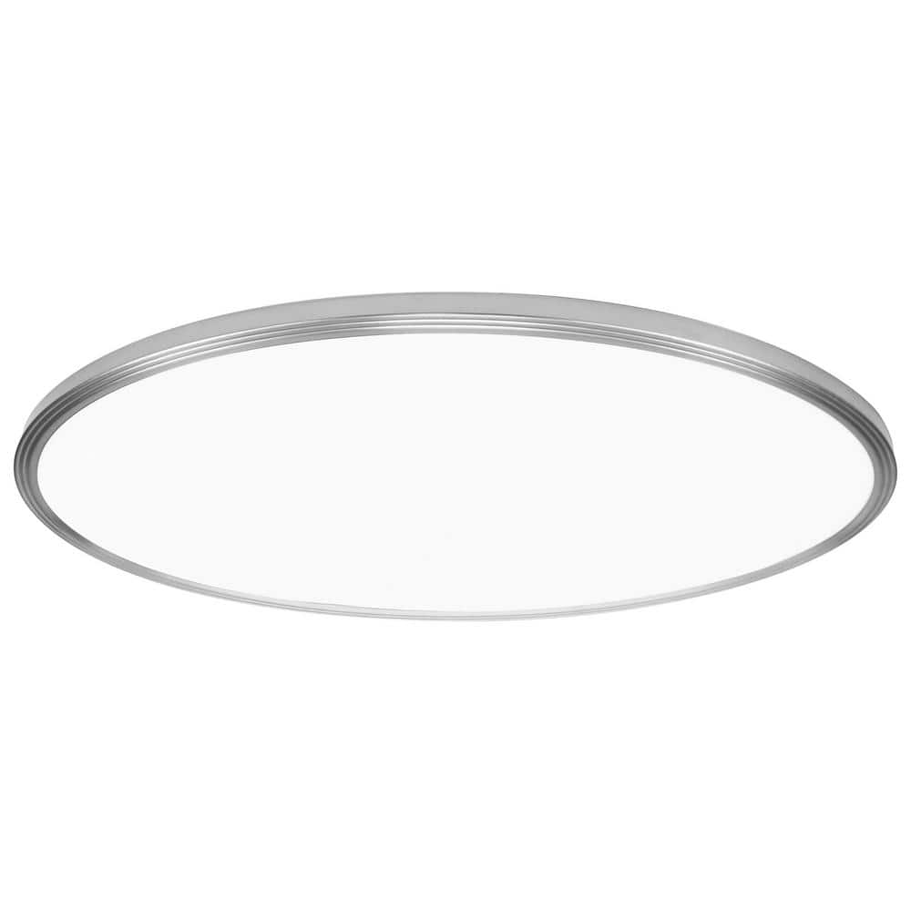 32 in. W Oval Black Plus Nickel Trim Ring Integrated LED 3500 Lumens Dim Flat Panel Flush Mount Light, Selectable 5CCT - Stu's Home Improvement Outlet