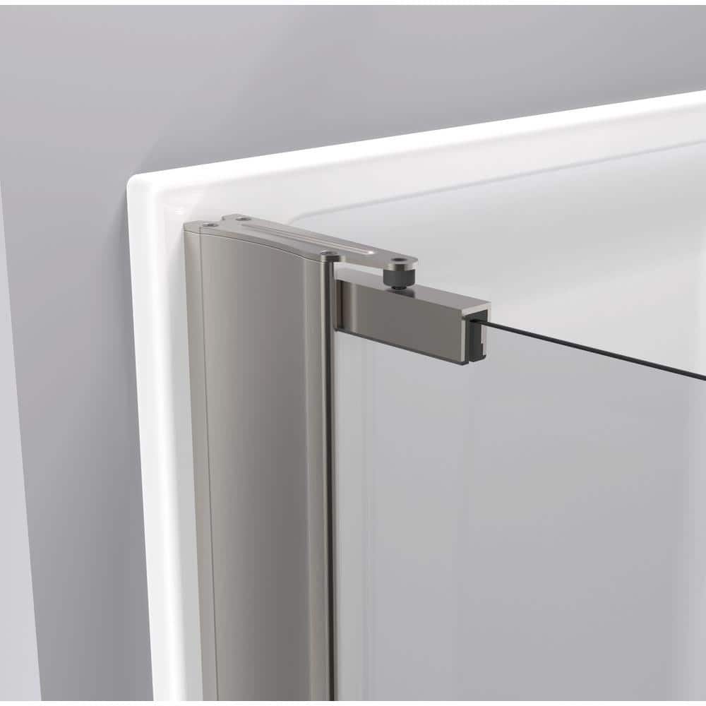 27 in. -36 in. Pivoting Shower Door Track, Nickel