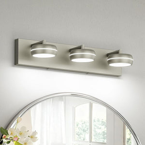 JUSHENG 20.47 in. 3 - Light Nickel LED Bathroom Vanity Light with Dimmable 5500K Light - Stu's Home Improvement Outlet