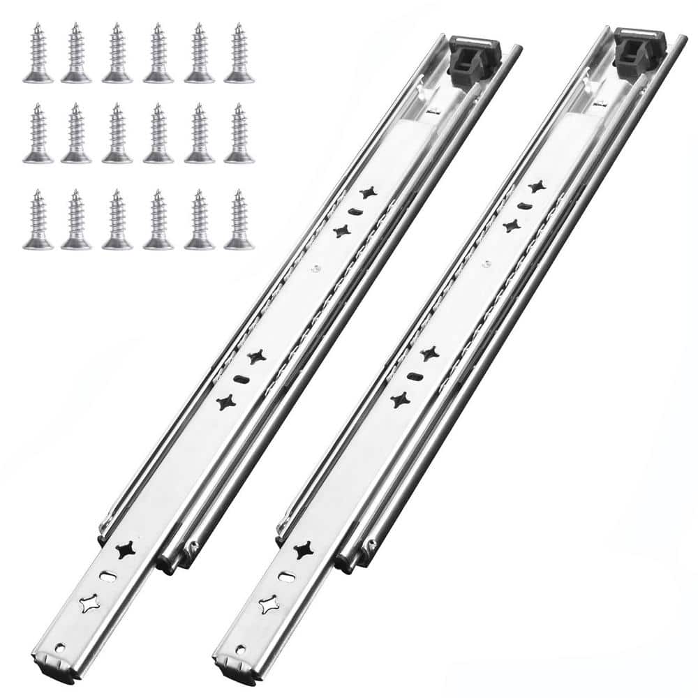 1 Pair 36 in. Heavy Duty Drawer Slides with Screws, Ball Bearing Stainless Steel Hardware Drawer Rails for Cabinets