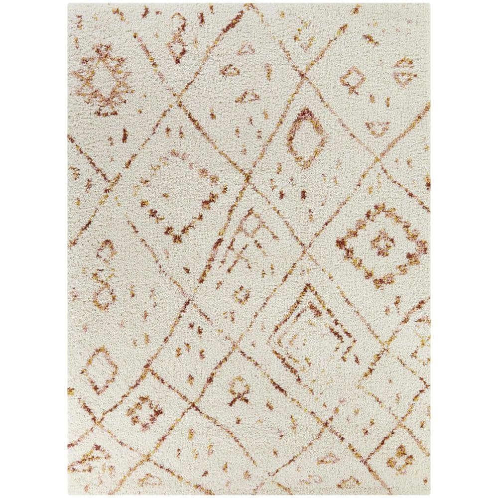 Simeon Orange 7 ft. 10 in. x 10 ft. Tribal Area Rug