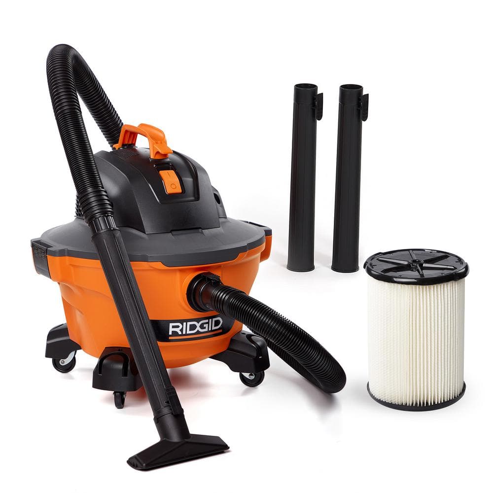 RIDGID 6 Gallon 3.5 Peak HP NXT Shop Vacuum Wet Dry Vac with General Debris Filter, Locking Hose and Accessory Attachments