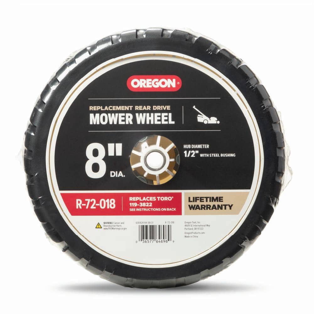 8" Rear Wheel for Walk-behind Mowers, Fits Toro 22" RWD Recycler models (R-72-018)