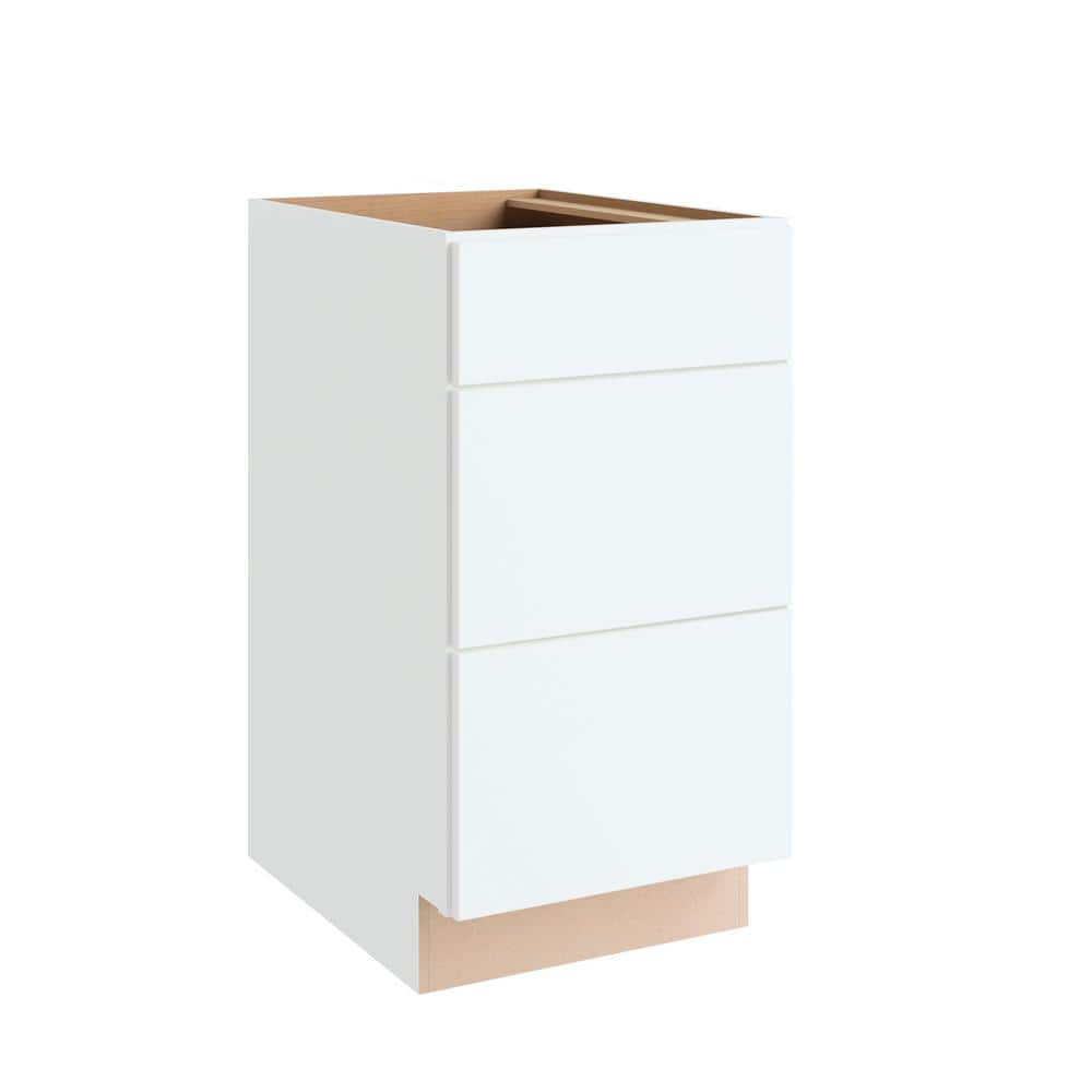 Courtland 18 in. W x 24 in. D x 34.5 in. H Assembled Shaker Drawer Base Kitchen Cabinet in Polar White