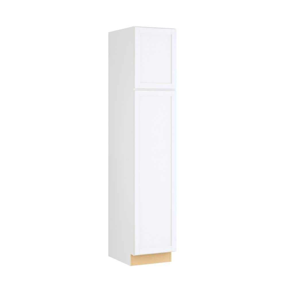Courtland 18 in. W x 24 in. D x 90 in. H Assembled Shaker Pantry Kitchen Cabinet in Polar White