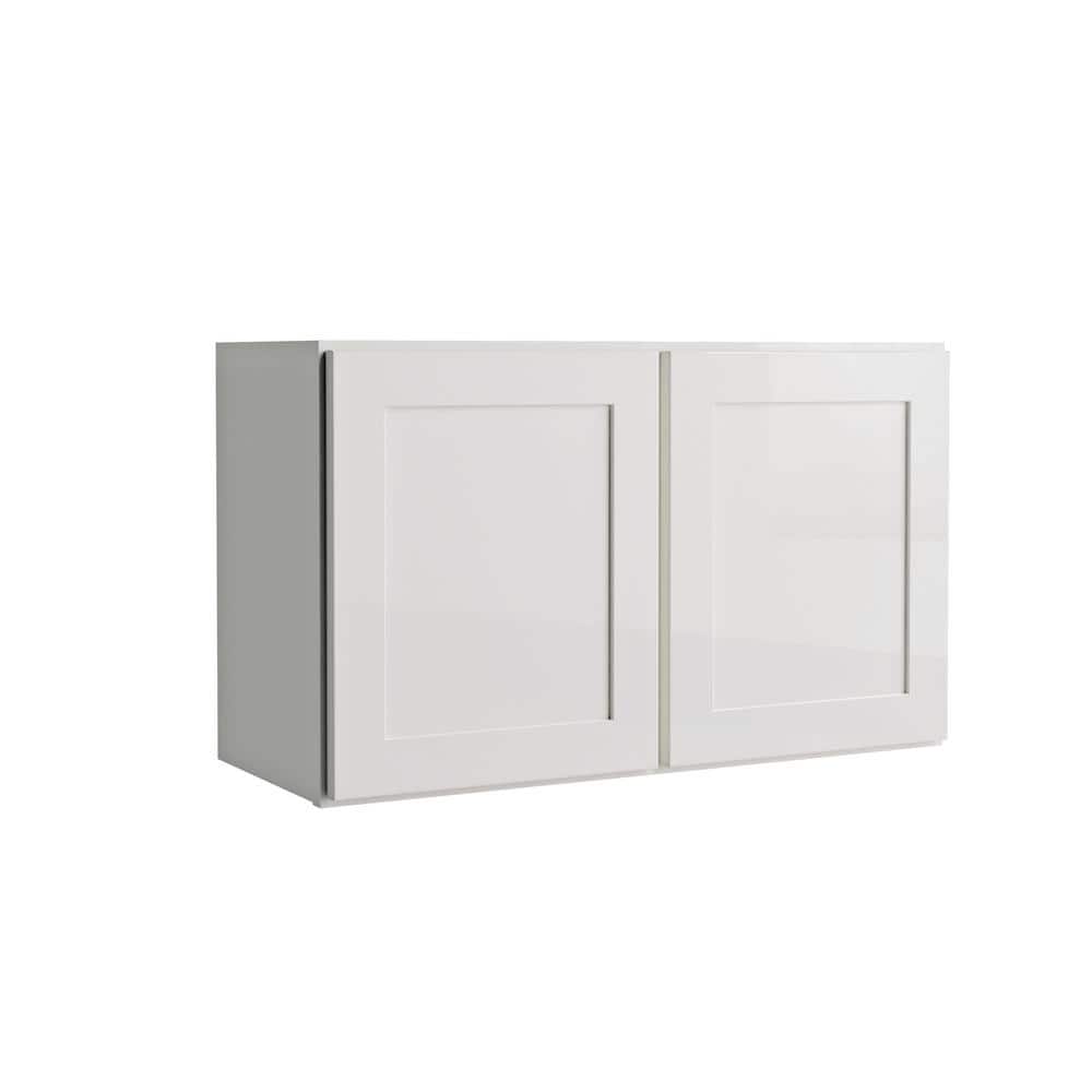 Courtland Shaker Assembled 30 in. x 18 in. x 12 in. Stock Wall Kitchen Cabinet in Polar White Finish