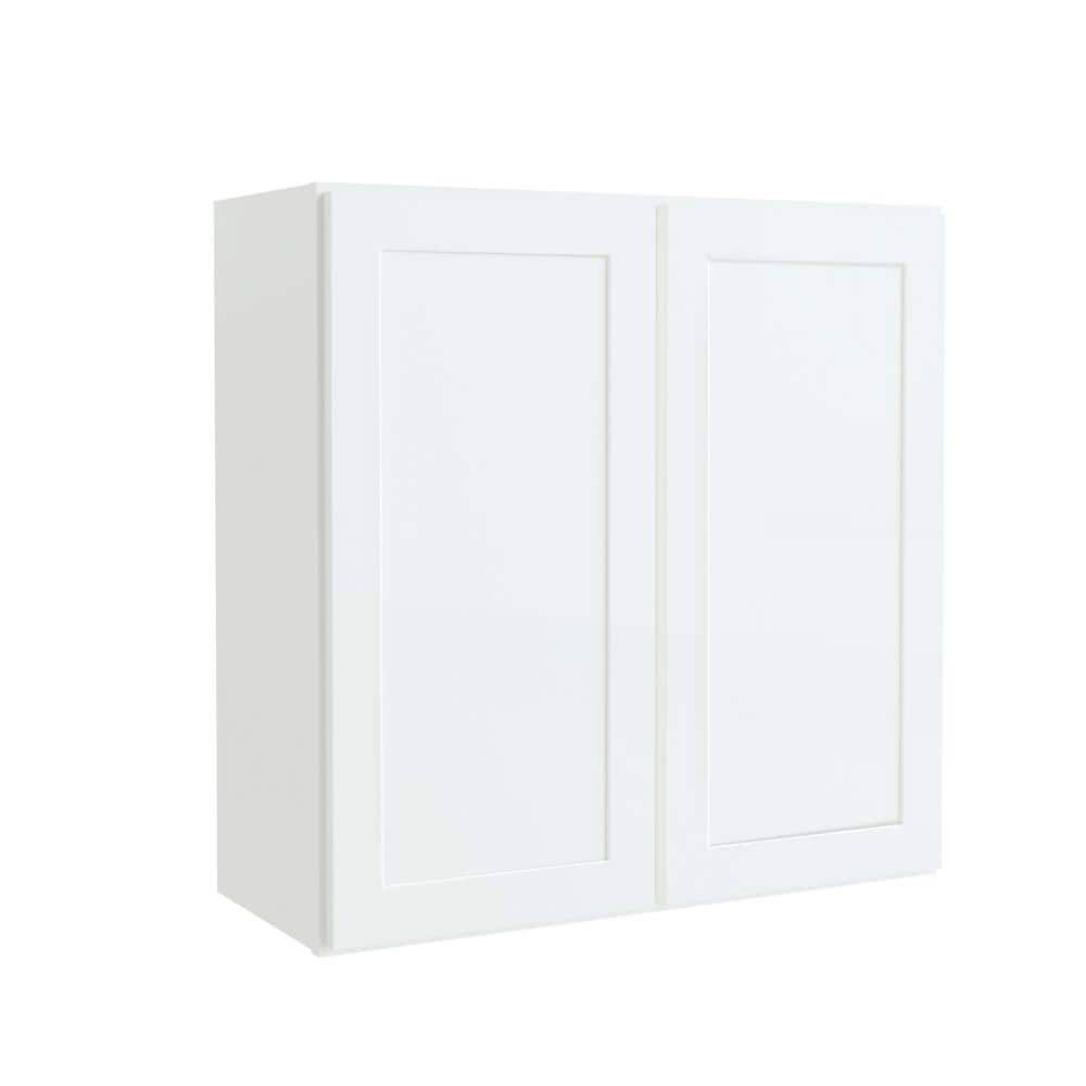 Courtland 30 in. W x 12 in. D x 30 in. H Assembled Shaker Wall Kitchen Cabinet in Polar White