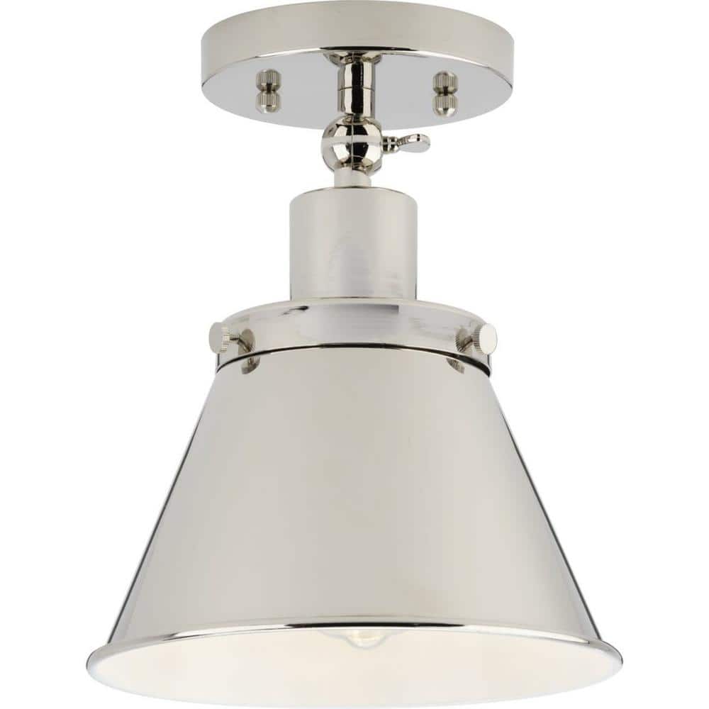 Hinton Collection 1 - Light Polished Nickel Vintage Flush Mount Ceiling Light - Stu's Home Improvement Outlet