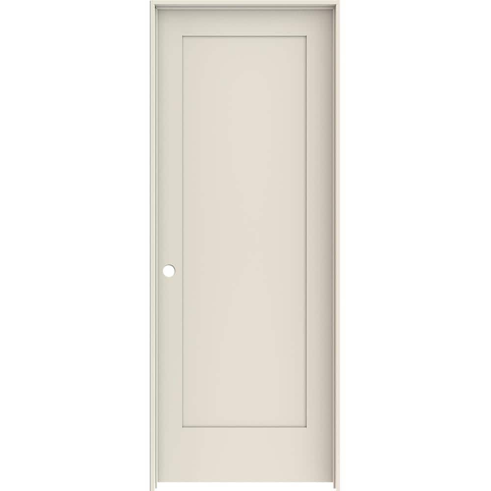 32 in. x 80 in. 1 Panel Shaker Right-Hand Primed Solid Core Wood Single Prehung Interior Door