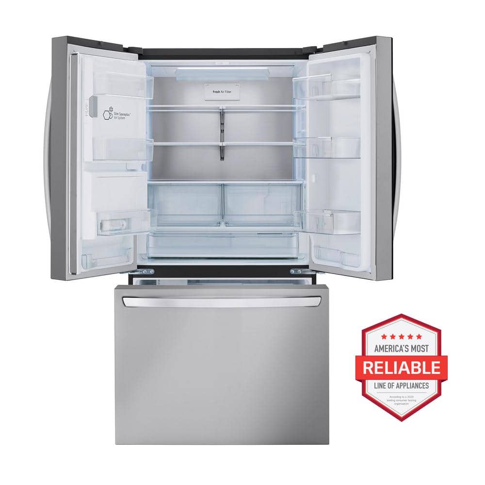 26 cu. ft. Smart Counter-Depth MAX French Door Refrigerator with Dual Ice Makers in PrintProof Stainless Steel (lrfxc2606s)