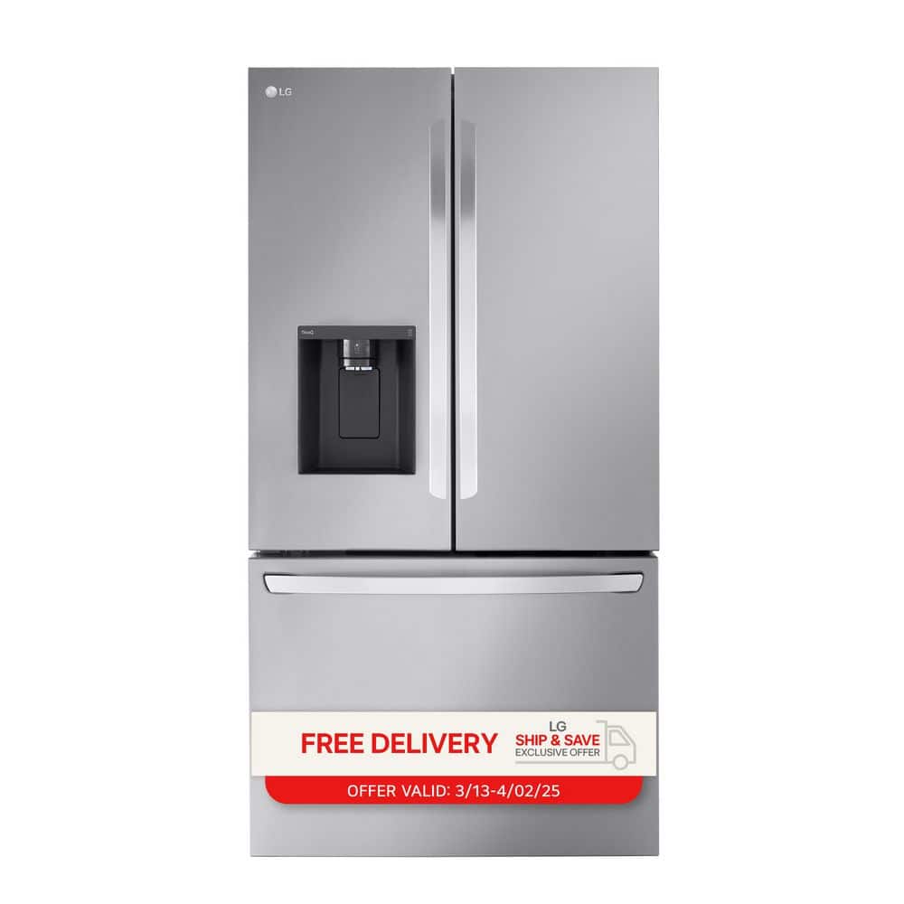 26 cu. ft. Smart Counter-Depth MAX French Door Refrigerator with Dual Ice Makers in PrintProof Stainless Steel (lrfxc2606s)