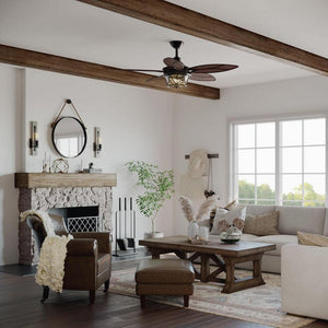 Alfresco 54 in. Indoor/Outdoor Bronze Coastal Ceiling Fan with 2700K Light Bulbs Included with Remote for Living Room - Stu's Home Improvement Outlet