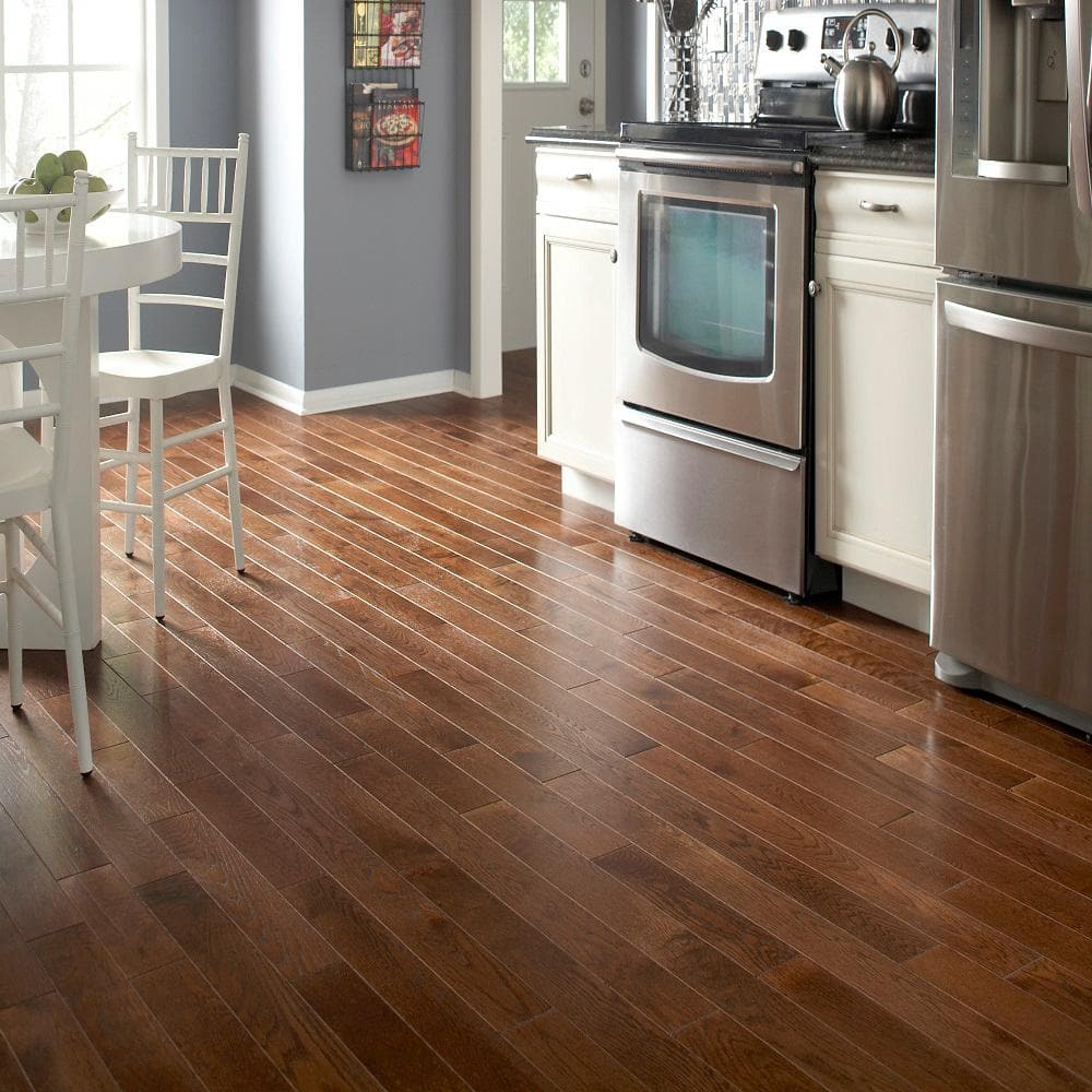 Provincial Red Oak 3/8 in. T x 3 in. W Tongue and Groove Wire Brushed Engineered Hardwood Flooring (25.5 sq. ft./Case)