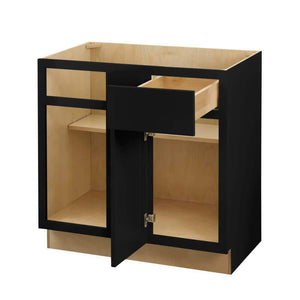 Avondale 36 in. W x 24 in. D x 34.5 in. H Ready to Assemble Plywood Shaker Blind Corner Kitchen Cabinet in Raven Black - Stu's Home Improvement Outlet