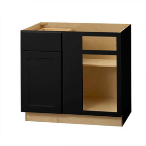 Avondale 36 in. W x 24 in. D x 34.5 in. H Ready to Assemble Plywood Shaker Blind Corner Kitchen Cabinet in Raven Black - Stu's Home Improvement Outlet
