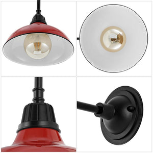 JONATHAN Y Aurora 12.25 in. Red 1 - Light Farmhouse Industrial Indoor/Outdoor Iron LED Gooseneck Arm Outdoor Sconce - Stu's Home Improvement Outlet