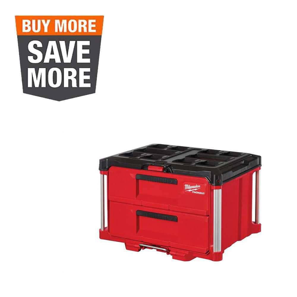 Milwaukee PACKOUT 22 in. 2-Drawer Tool Box with Metal Reinforced Corners