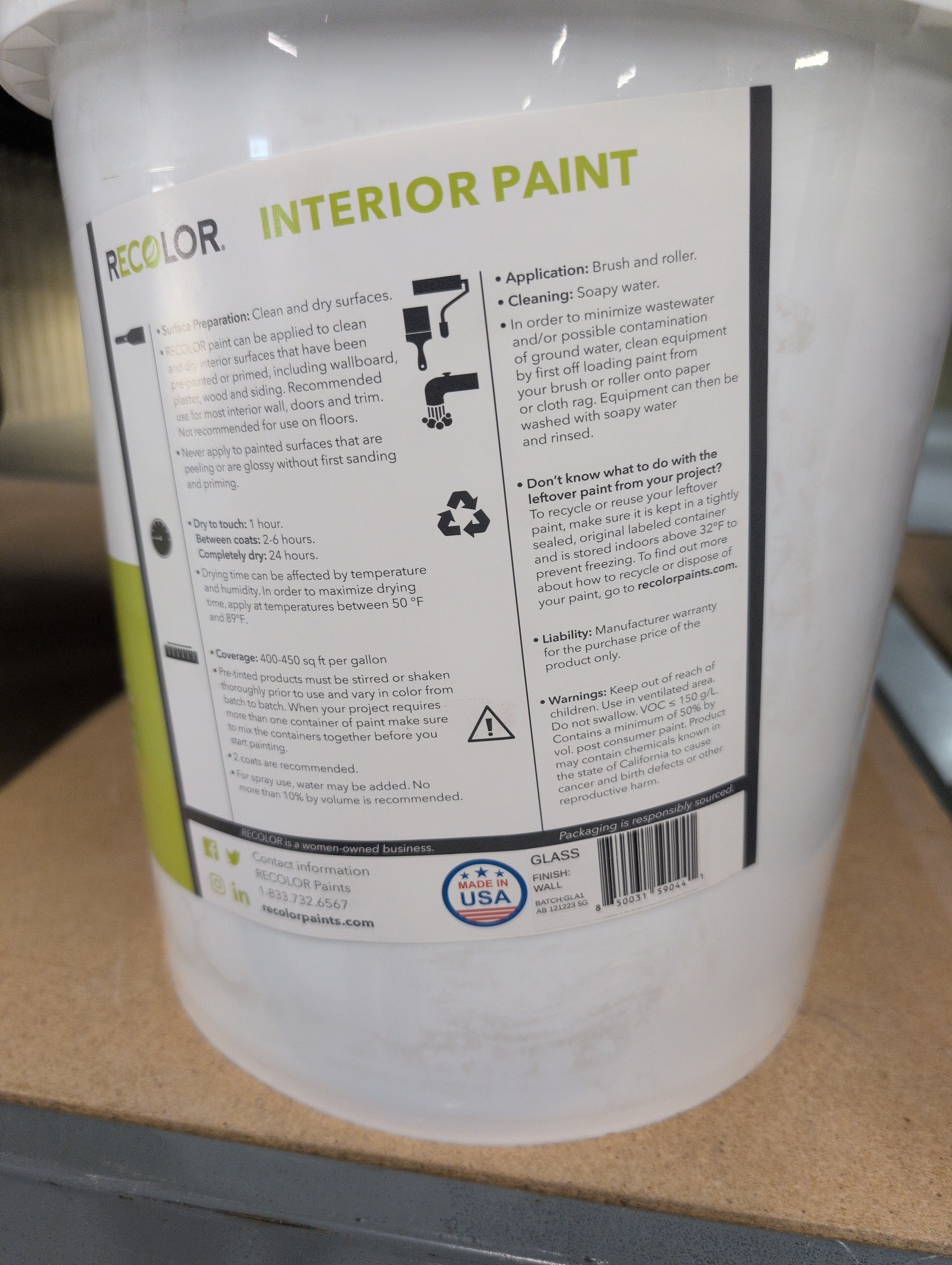 Recolor Interior Paint 5 gal