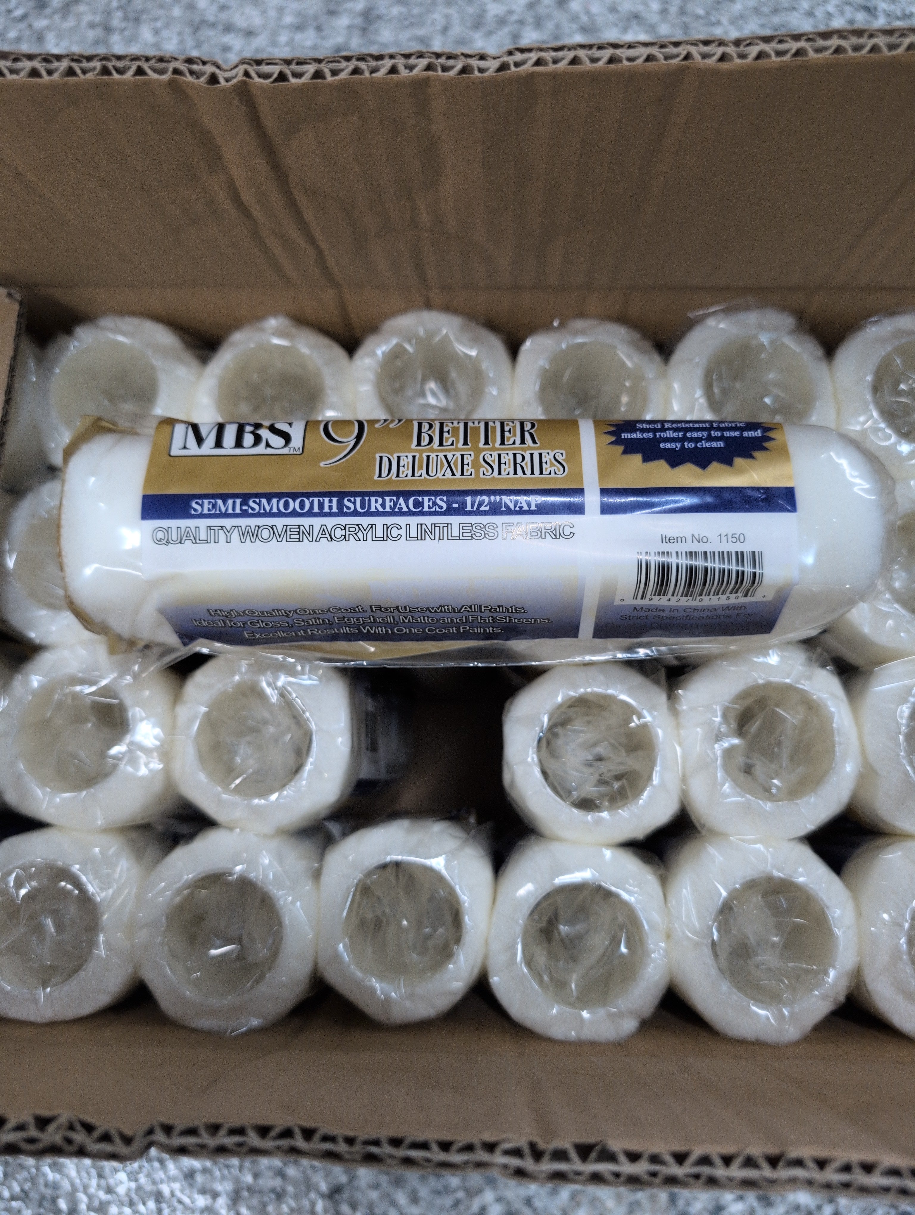 MBS Roller Cover 9” Semi-Smooth 1/2” nap