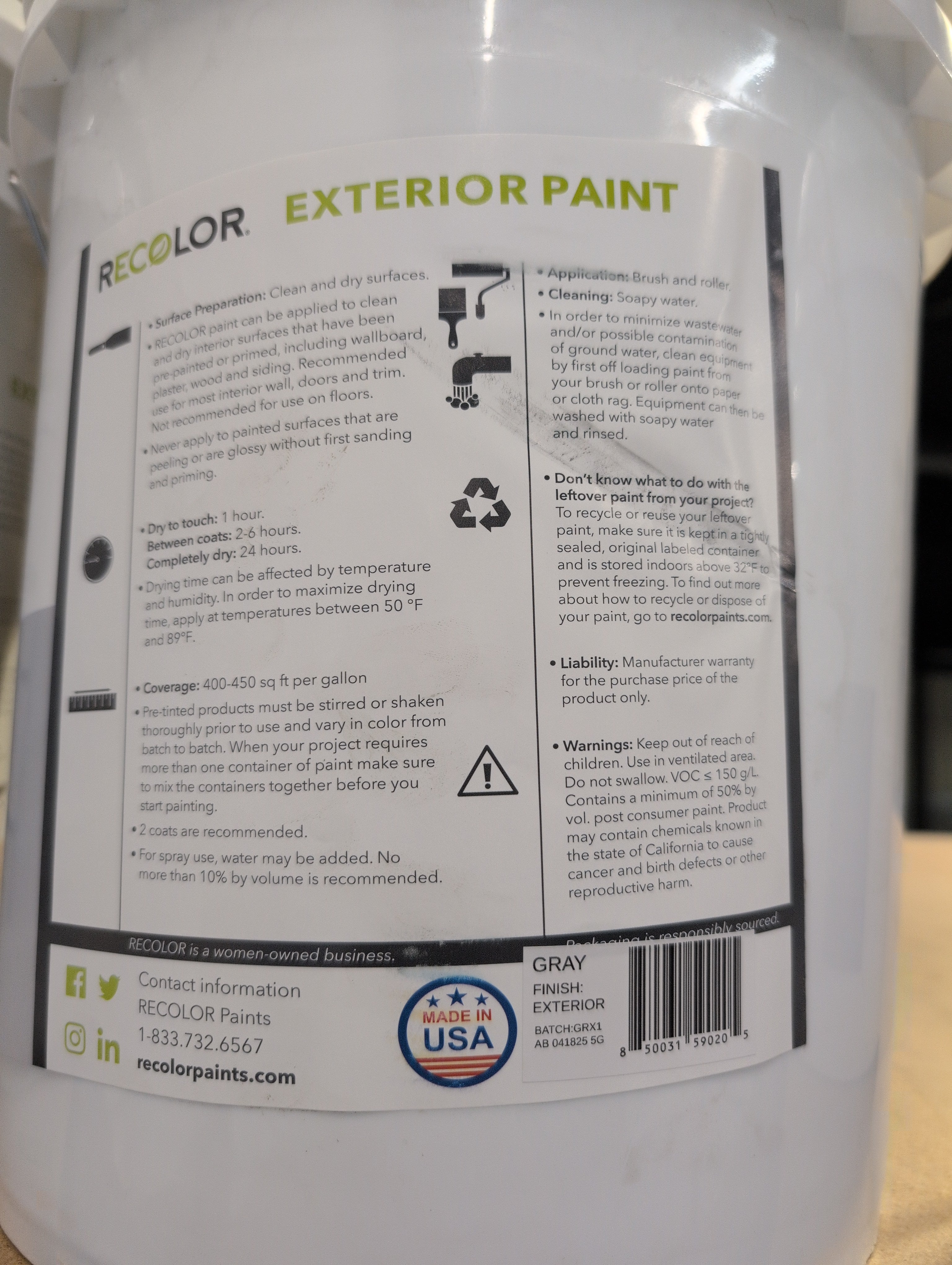Recolor Exterior Paint 5 gal