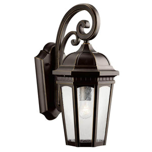 Courtyard 17.75 in. 1 - Light Rubbed Bronze Outdoor Hardwired Wall Lantern Sconce with No Bulbs Included (1 - Pack) - Stu's Home Improvement Outlet