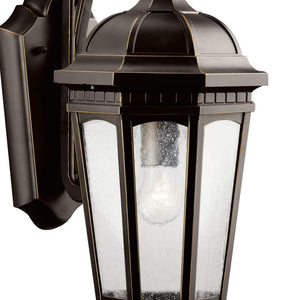 Courtyard 17.75 in. 1 - Light Rubbed Bronze Outdoor Hardwired Wall Lantern Sconce with No Bulbs Included (1 - Pack) - Stu's Home Improvement Outlet