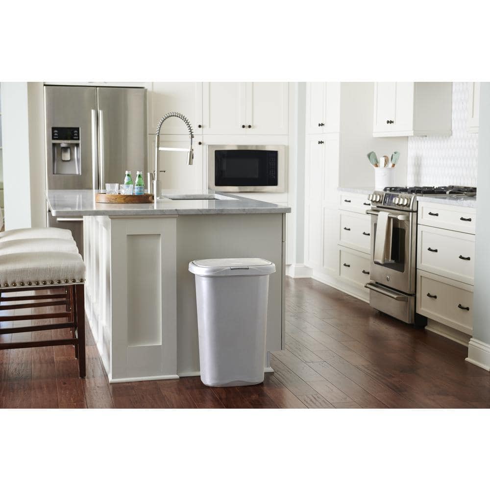 Rubbermaid 13 Gal. White Spring-Top Wastebasket