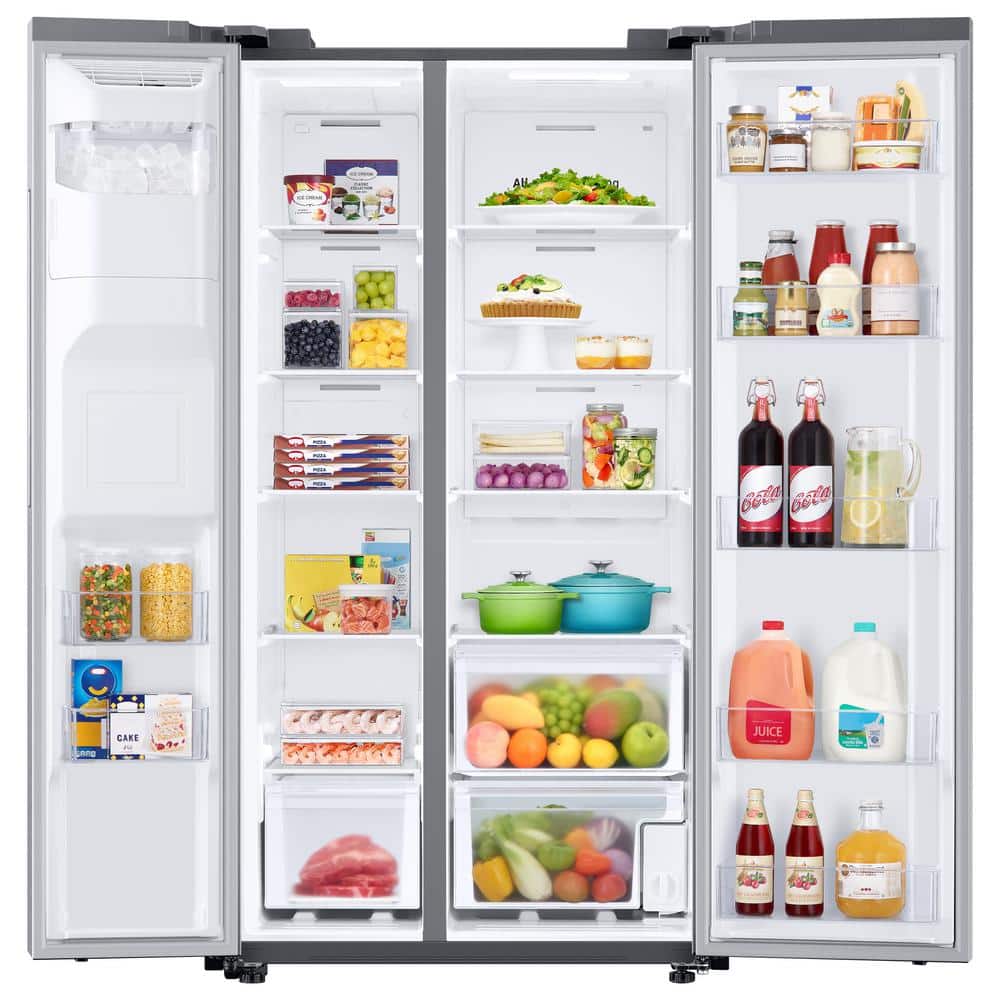 Samsung 36 in. 27.4 cu. ft. Side by Side Refrigerator in Fingerprint-Resistant Stainless Steel, Standard Depth
