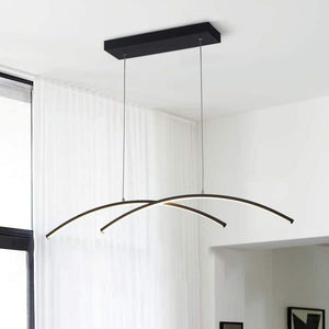 Y'INSP 2 Light Dimmable Integrated LED Sand Black Linear Chandelier Modern Pendant Light Fixture Aluminum Island Lighting Lamp - Stu's Home Improvement Outlet