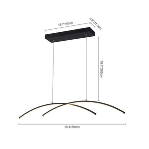 Y'INSP 2 Light Dimmable Integrated LED Sand Black Linear Chandelier Modern Pendant Light Fixture Aluminum Island Lighting Lamp - Stu's Home Improvement Outlet