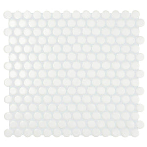 Restore Satin White 10 in. x 11 in. Glazed Ceramic Penny Round Mosaic Wall Tile (8.3 sq. ft./Case) - Stu's Home Improvement Outlet