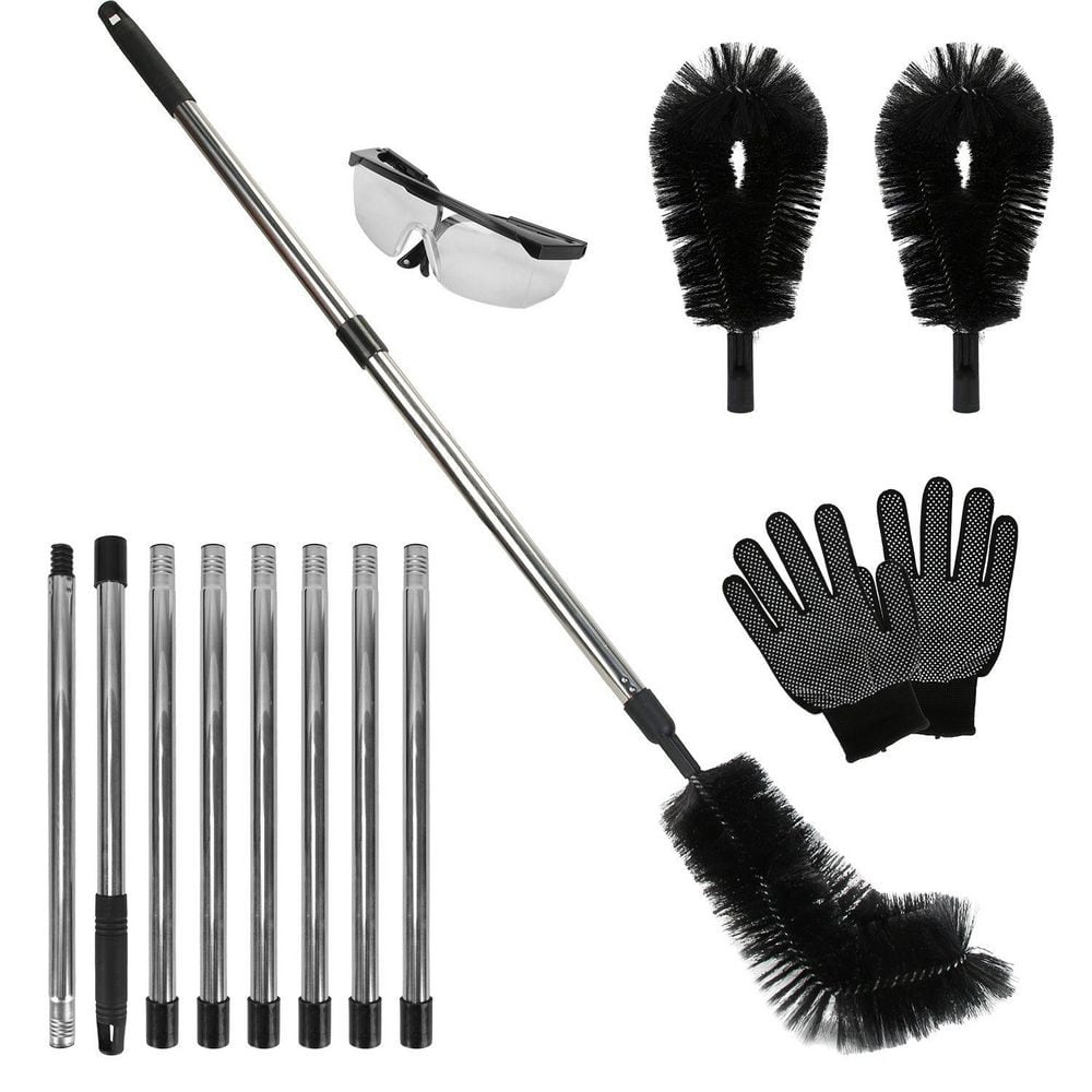 11.5 ft. Gutter Cleaning Utility Brush With Telescoping Handle, Rain Cleaner Extendable, Gutter Cleaning Tool
