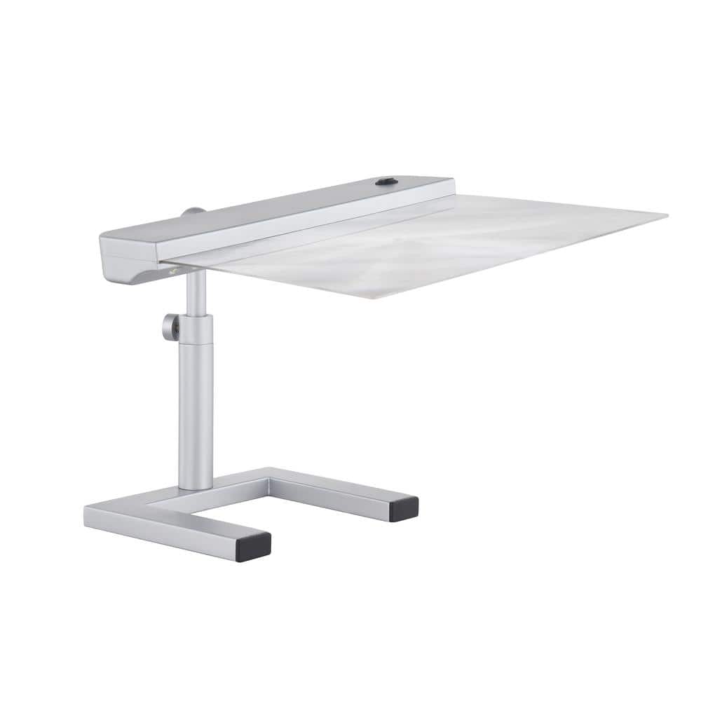 9.5 in. painted metallic silver Energy Efficient LED Table Lamp with 3x Magnifier - Stu's Home Improvement Outlet