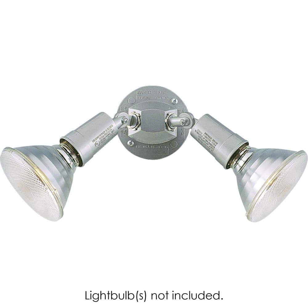 2-Light Silver Gray Outdoor Flood Light