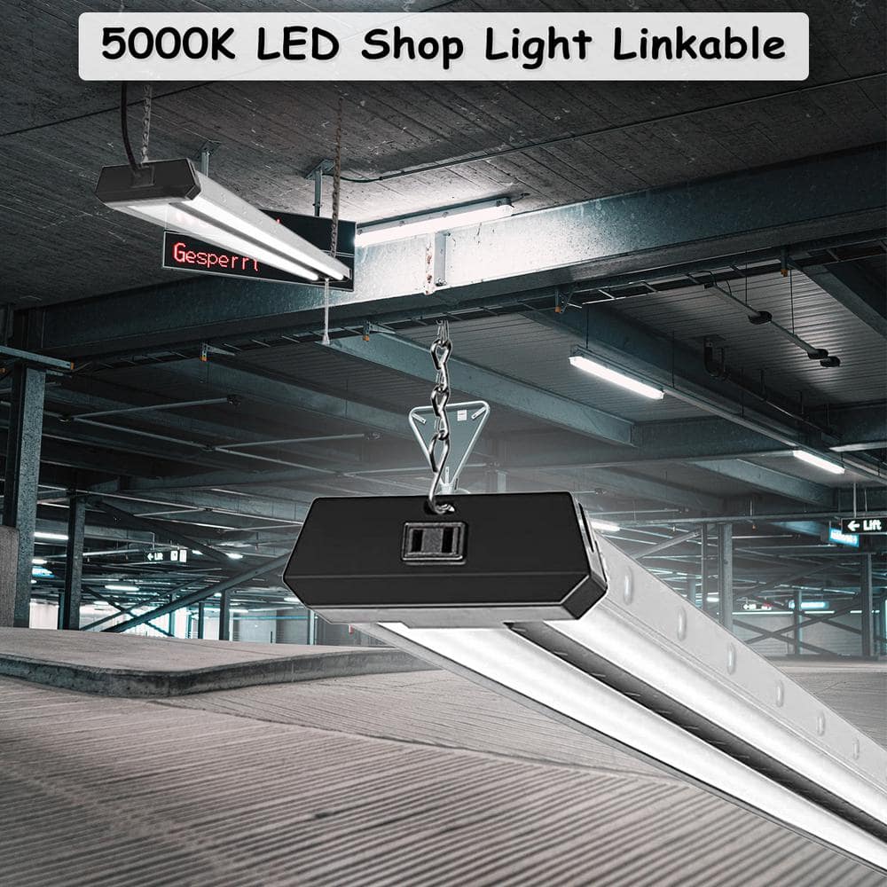 4 ft. 250 - Watt Equivalent Integrated LED Linkable Pattern Diamond Plate Silver Shop Light - Stu's Home Improvement Outlet