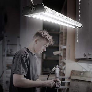 4 ft. 250 - Watt Equivalent Integrated LED Linkable Pattern Diamond Plate Silver Shop Light - Stu's Home Improvement Outlet