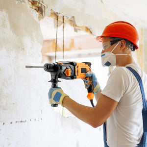 8 Amp 1 in. SDS - Plus Rotary Hammer Drill, Corded, Heavy Duty with Safety Clutch, Electric Demolition Hammer for Concrete - Stu's Home Improvement Outlet
