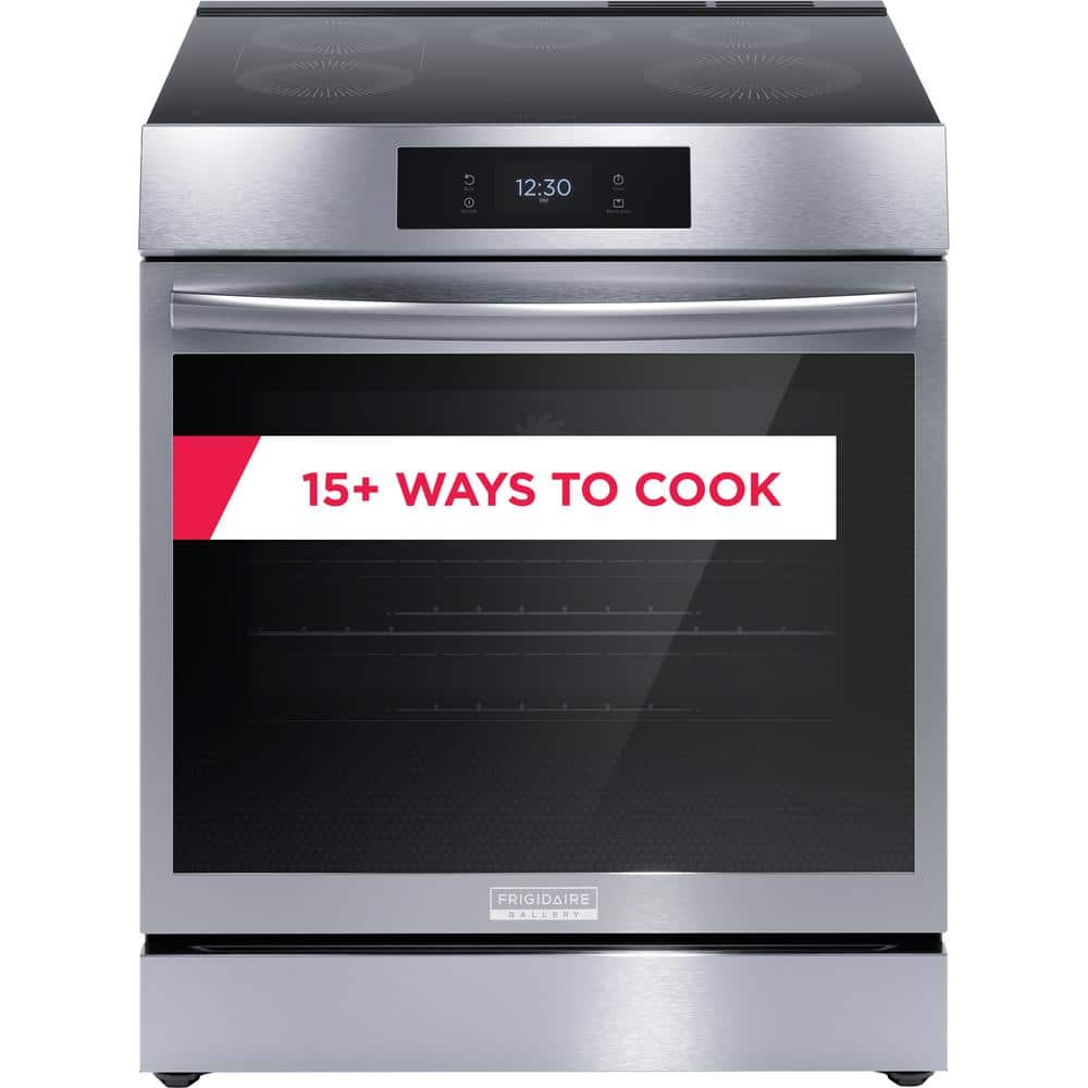 Frigidaire Gallery 30 in 6.2 cu.ft. 5 Burner Element Slide-In Induction Range, Smudge Proof Stainless w/ Total Convection, Air Fry (GCFI3060BF)