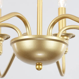 Marquest 6 - Light Spray Gold Dimmable Classic Traditional Rustic Linear Chandelier Candle with tray for Kitchen Island - Stu's Home Improvement Outlet