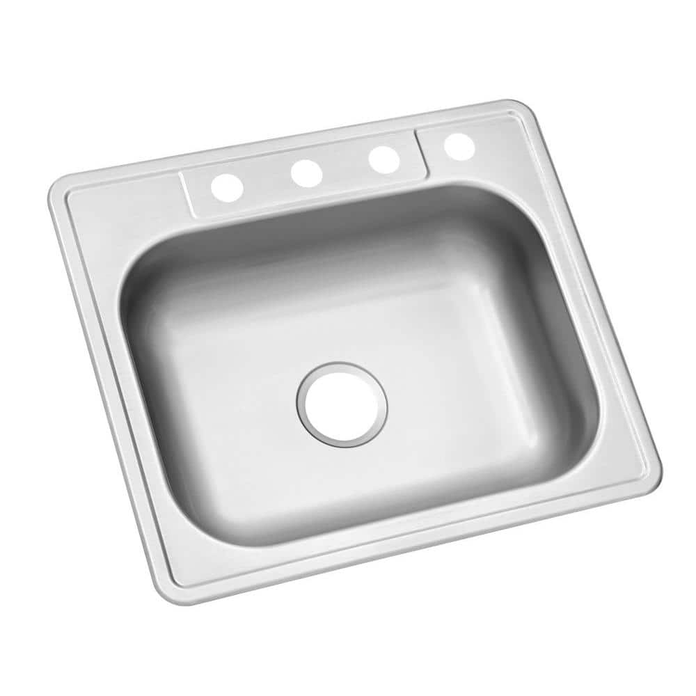 25 in. Drop-in Single Bowl 22 Gauge Stainless Steel Kitchen Sink