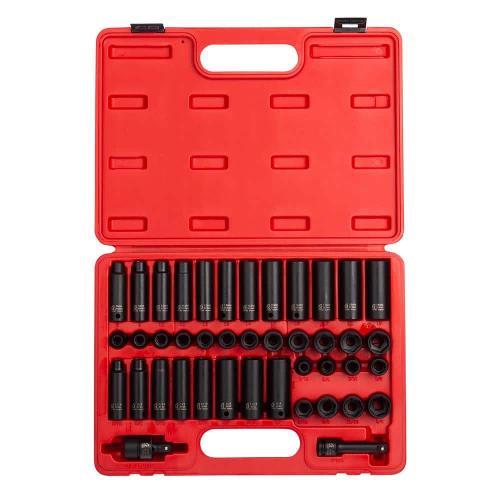 3/8 in. Drive SAE and Metric Master Impact Socket Set (42-Piece)