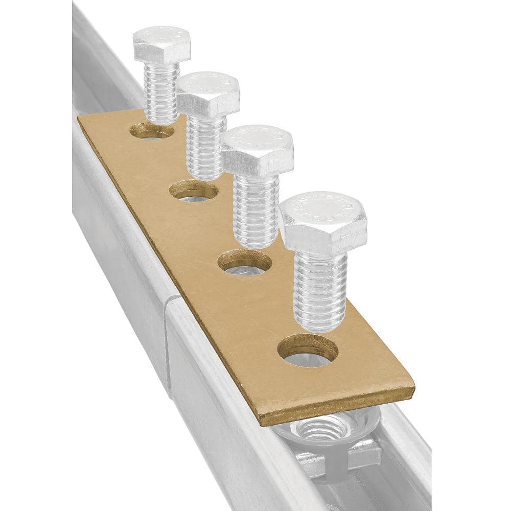 4 - Hole Flat Straight Strut Bracket - Gold Galvanized - Strut Fitting (ZX207 - 10) - Stu's Home Improvement Outlet