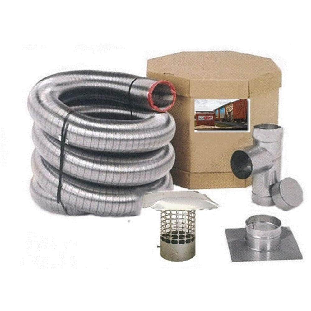 Flex-All Single-Ply 4 in. x 30 ft. Stainless Steel Chimney Liner Kit