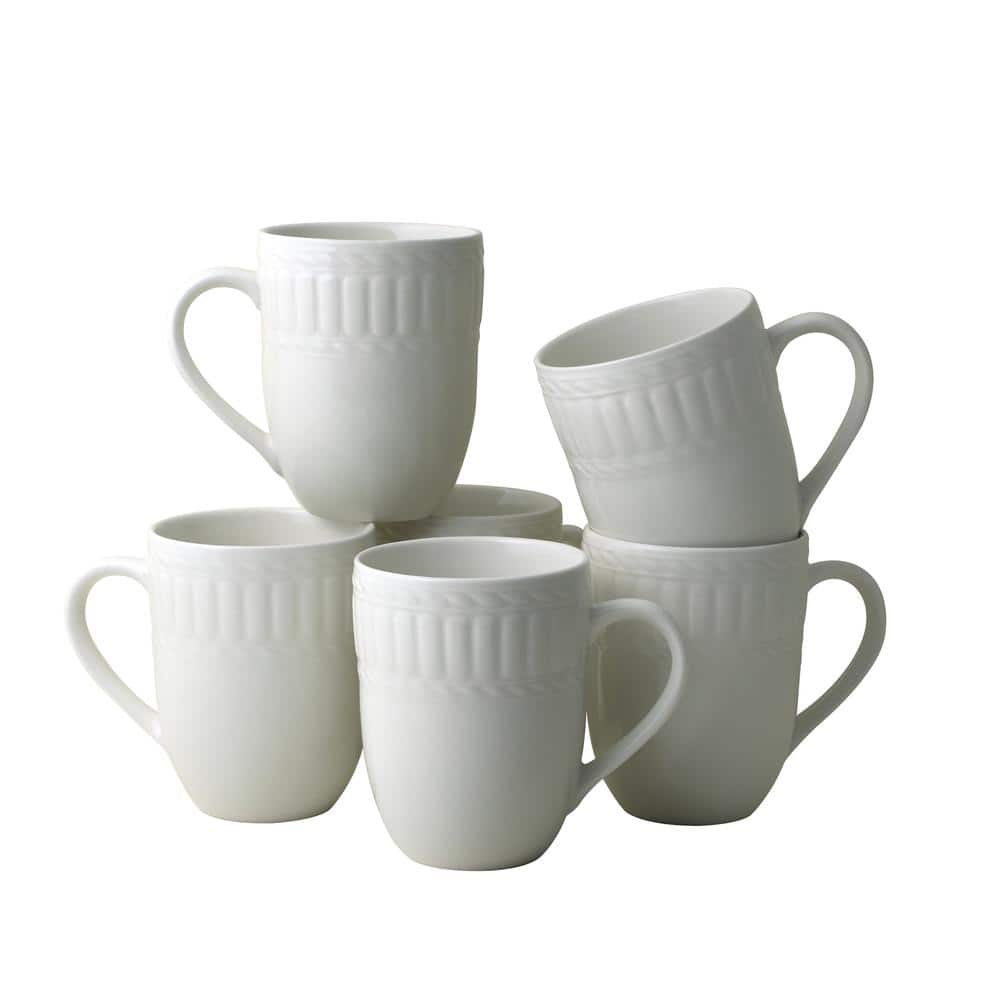 14 oz. Arctica White Stoneware Mug (Set Of 6)