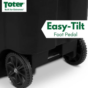 48 Gallon Black Rolling Outdoor Garbage/Trash Can with Wheels and Attached Lid - Stu's Home Improvement Outlet