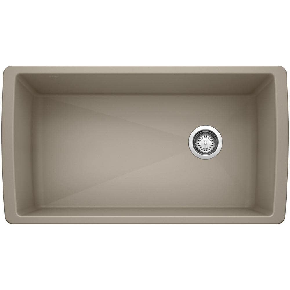 DIAMOND Silgranit Undermount Granite Composite 33.5 in. Single Bowl Kitchen Sink in Truffle - Stu's Home Improvement Outlet