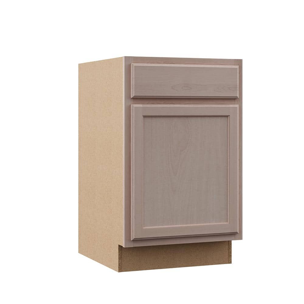 21 in. W x 24 in. D x 34.5 in. H Assembled Base Kitchen Cabinet in Unfinished with Recessed Panel