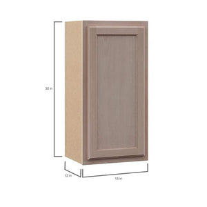 15 in. W x 12 in. D x 30 in. H Assembled Wall Kitchen Cabinet in Unfinished with Recessed Panel - Stu's Home Improvement Outlet